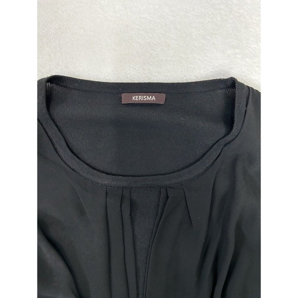 Kerisma Cashmere Sweater Tunic Dress Embellished Medium Black Gathered - Picture 7 of 13